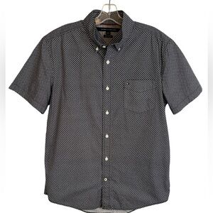 Tommy Hilfiger Short Sleeve Button-Down Shirt  Navy Blue Mens Lg